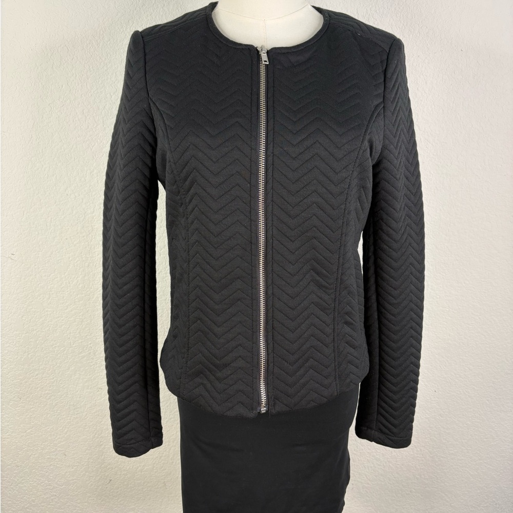 H&M Black Quilted Zip Jacket
